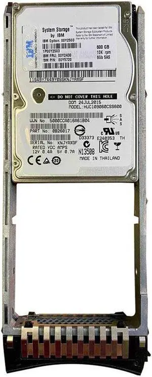 (NOT FOR HOME PC!) IBM 2072-ACLK Storwize 600GB 10K RPM 6Gb 2.5" SAS HDD 00Y2503 00Y2430 W/ TRAY