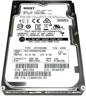 HGST HUC156060CSS200 600GB 15K 2.5" Hard Drive 0B31568