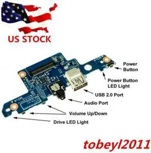 856808-001 USB PCBA Audio Power Button Board HP 15-aq267cl 15-aq273cl 15-aq292cl