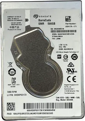 Seagate BarraCuda Pro 500GB 7200RPM 128MB SATA 2.5" Internal HD (ST500LM034-PU)