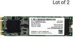 Lot of 2 Intel 530 180GB M.2 SATA III 2280 SSD SSDSCKGW180A4 Solid State Drive
