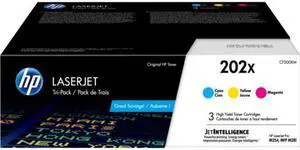 HP 202X 3-pack High Yield Cyan/Magenta/Yellow Original LaserJet Toner