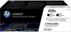 HP 410X 2-pack High Yield Black Original LaserJet Toner Cartridges, Per