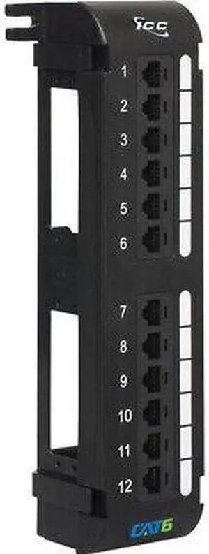 ICC Cat 6 Vertical 12-Port Patch Panel - ICMPP12V60