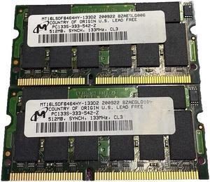 MT16LSDF6464HY-133D2 Micron Original 1GB 2x512MB PC133 DDR 133 MHz SODIMM Memory