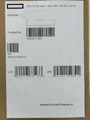 HPE ProLiant DL320 Gen11 Secondary GPU 16pin Power Cable Kit P62207-B21