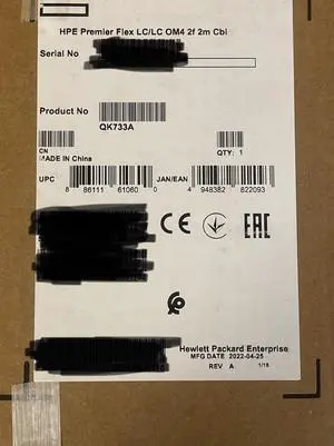 Genuine HPE 2M Premier Flex OM4 LC-LC Duplex Cable QK733A 2 Fiber 6.5ft 2 Meter