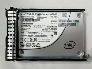 98-99% HPE Intel DC S3610 480GB SATA 6G MU 2.5in SSD 3DWPD 3.7PBW MLC SFF SC