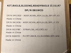 Dell 1U Sliding Rail Kit Type A7 R320 R330 R430 R440 R620 R630 R640 NX3300 NX400