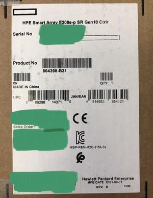 HPE Smart Array E208e-p SR Gen10/Plus/V2 RAID/HBA External Adapter PCIe Pull