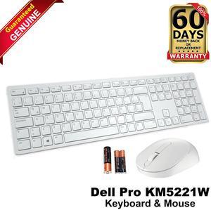 Dell KM5221W Pro White 2.4GHz Latin QWERTY Wireless Keyboard and Mouse HGX2K
