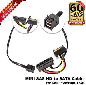 (NOT FOR HOME PC!) Lot 5 Dell PowerEdge T630 18.5" Mini-SAS HD SFF-8643 to SFF-8482 SAS SATA Cable