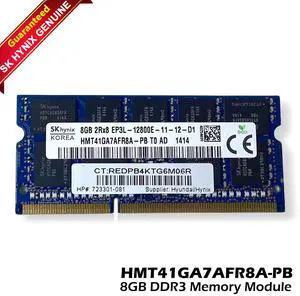 Lot of 3 SK Hynix 8GB DDR3-1600 SODIMM PC3L-12800E Dual Rank x8 Memory Module