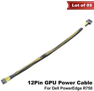 Lot of 5 Dell PowerEdge R750 12Pin Power Cable for NVIDIA H100 GPU Slot 7 MMK2H
