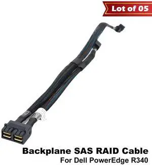 (NOT FOR HOME PC!) Lot of 5 Dell PowerEdge R340 8x2.5" 2xSFF-8087 to 2xSFF-8087 SAS Cable VXP83