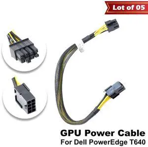 Lot of 5 Dell PowerEdge T640 8-Pin to 8-Pin GPU Power Supply Cable 5D9DW