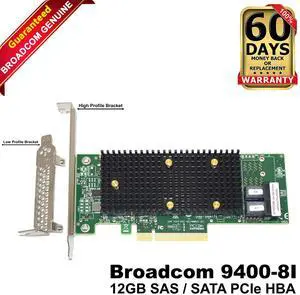 (NOT FOR HOME PC!) LSI Broadcom 9400-8i SAS 12Gbps 8-Ports PCIe Tri-Mode Storage Host Bus Adapter