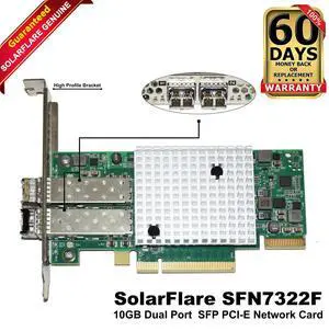 SolarFlare SFN7322F 10GbE Dual Port SFP+ PCIe 3.0 Network Adapter High Profile