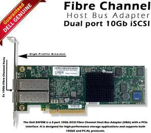 (NOT FOR HOME PC!) Dell 84FDM HBA Network Adapter Card Dual-Port SAS 10Gbps PCI-E Fibre Channel