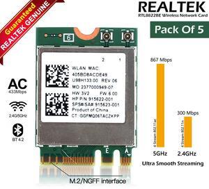 Lot X 5 Realtek RTL8822BE U98H133 Dual Band Wireless Card 915622-001 915623-001