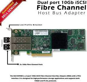 (NOT FOR HOME PC!) Dell Host Bus Adapter Dual Port PCI-E SAS 2-Port 6Gbps Fibre Channel 84FDM