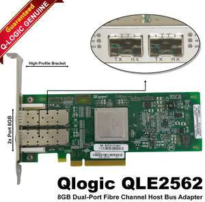 QLogic 8GB FC Dual Port HBA N2XX-AQPCI05 QLE2562-CSC 2-Port Fiber Channel Card