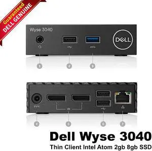 Dell Wyse 3040 ThinOS 9.1 Non-WiFi 2GB 8GB SSD Intel Atom X5-Z8350 1.44GHz 9D3FH