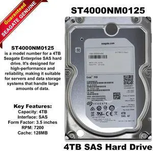 (NOT FOR HOME PC!) Seagate Exos 7E8 4TB 7.2K SAS 12Gb/s 512e Enterprise HDD ST4000NM0125