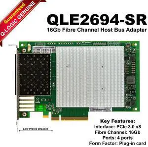QLogic QLE2694-SR 16Gb Quad Port FC PCIe Gen3 x16 HBA Card High Performance