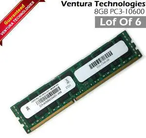 (NOT FOR HOME PC!) Lot 6 Genuine Ventura D3-60MM104SV-999 6X8GB DDR3-1333 ECC 2Rx4 110-1346-00 RAM