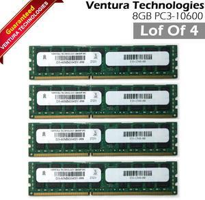 Lot Of 4 Ventura D3-60MM104SV-999 4X8GB PC3-10600 DDR3 1333 2Rx4 Server Memory