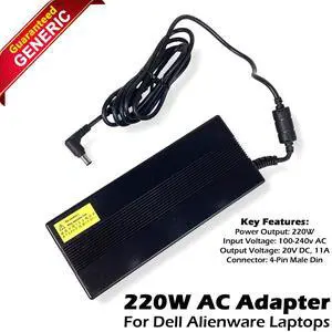 LI SHIN 0405B20220 Power Supply Alienware M17X M17R1 220W AC Adapter 20V 11A