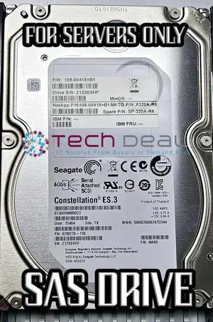 (NOT FOR HOME PC!) ST4000NM0023 Seagate 4TB 7200RPM 6Gb/s 128MB 3.5" SAS Hard Drive HDD SERVER dell