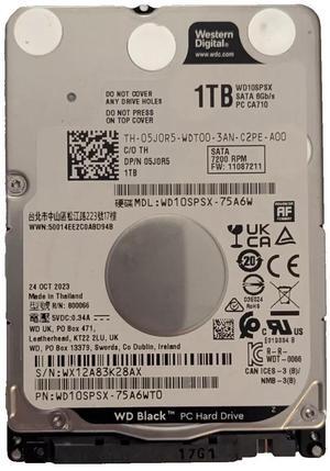 1TB 2.5" HDD Western Digital WD Black 7.2k RPM Hard Disk Drives wd10spsx