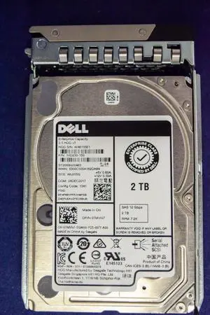 (NOT FOR HOME PC!) TMVN7 DELL 2TB 7.2K 12G SFF SAS ENT SED HDD 0TMVN7 ST2000NX0463 Dell caddy drive