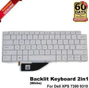 Dell XPS 9310 7390 2-in-1 White Backlit US Keyboard QWERTY English VKJ01 XD3H3