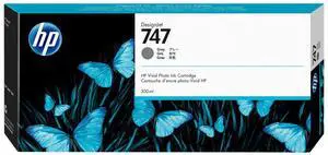 HP 747 300-ml Gray DesignJet Ink Cartridge, P2V86A
