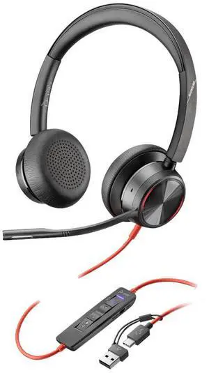 Poly Blackwire 8225 Stereo Microsoft Teams Certified USB-C Headset +USB-C/A