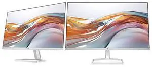 Dual HP Series 5 23.8 inch FHD White Monitor Bundle 23.8" FHD (1920 x 1080)