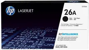 HP 26A Black Original LaserJet Toner Cartridge, ~3,100 pages, CF226A