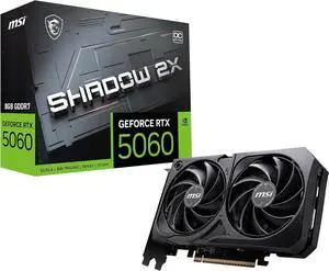 MSI Graphics Card 8GB GDDR7 28-bit 2535MHz NVIDIA RTX 5060 8G SHADOW 2X OC