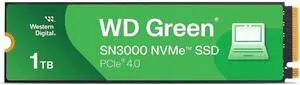 WD Green SN3000 1TB NVMe Gen4 PCIe M.2 2280 Up to 5000 MB/s SSD WDS100T4G0E