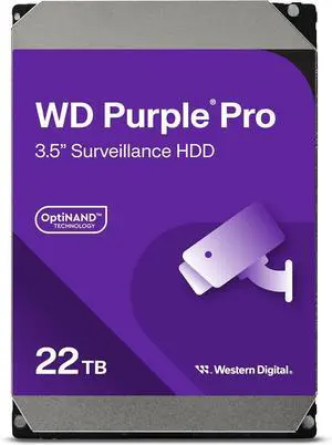 WD Purple Pro 22TB Internal Hard Drive HDD SATA 6 Gb/s 512 MB Cache WD221PURP