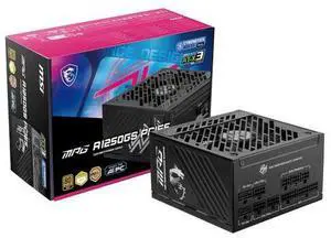 MSI ATX 3.1 Gaming Power Supply Full Modular-80 Plus MPG A1250GS PCIE5