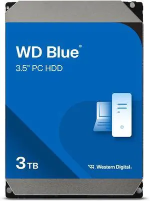 WD Blue 3TB PC Internal HDD - 5400 RPM SATA 6 Gb/s 64 MB Cache 3.5" WD30EZRZ