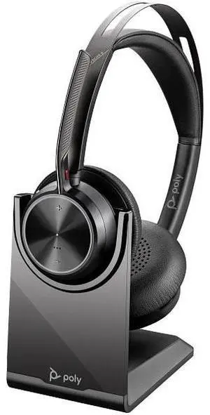 Poly Voyager Focus 2 USB-C-C Headset w/ USB-C/A Adapter Charging Stand USB-C/A