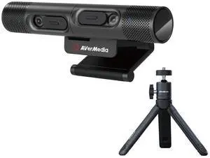 AVerMedia DualCam 2K & 1080p Autofocus Webcam with Tripod | Dual Lens Camera