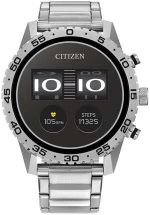 Citizen CZ Smart Touchscreen Silver Stainless Steel Smart Watch 44MM MX1010-59X