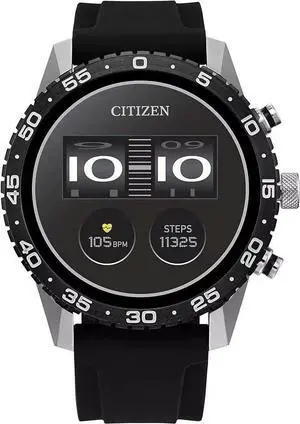 Citizen CZ Smart PQ2 44MM Black Silicone Sport Smartwatch - MX1011-05X