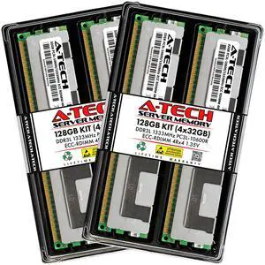 (NOT FOR HOME PC!) A-Tech 128GB 4x 32GB 4Rx4 PC3-10600R DDR3 1.35V ECC RDIMM REG Server Memory RAM